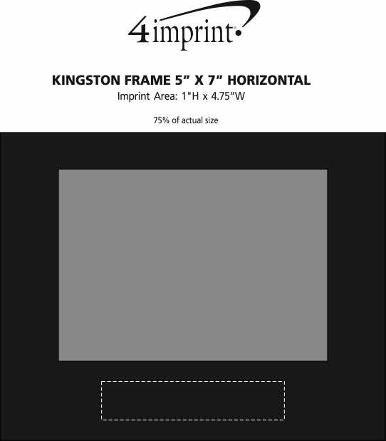 Imprint Area of Kingston Frame - 5" x 7" - Horizontal