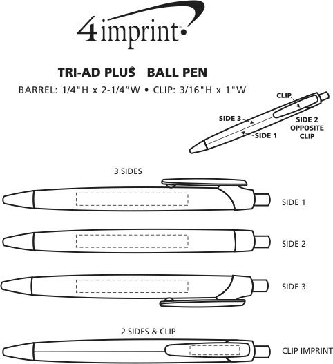 Imprint Area of Tri-Ad Plus Pen