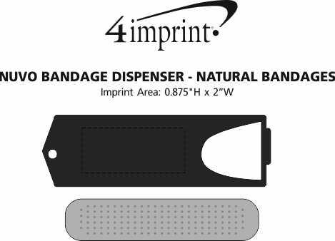 Imprint Area of Nuvo Bandage Dispenser - Natural Bandages