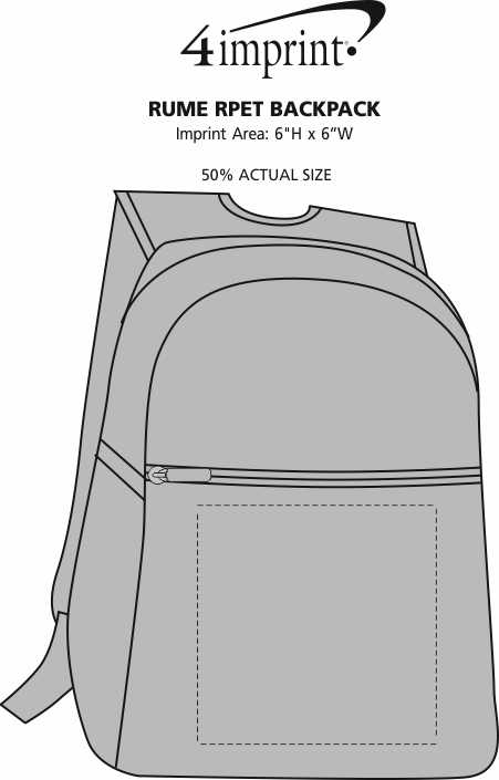 Imprint Area of RuMe Recycled Backpack
