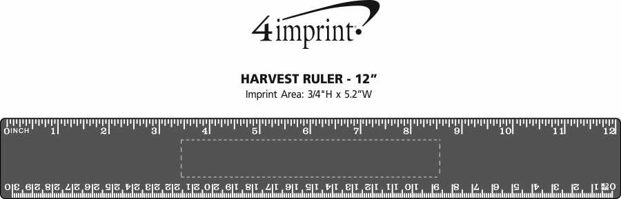 Imprint Area of Harvest Ruler - 12"
