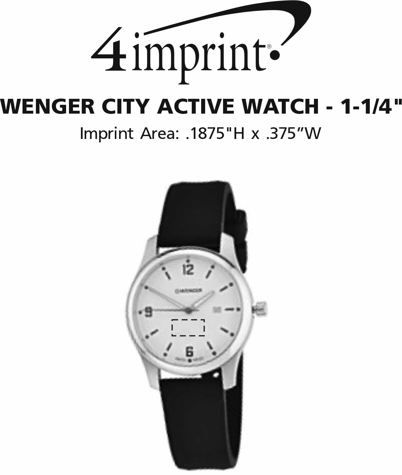 Imprint Area of Wenger City Active Watch - 1-1/4"