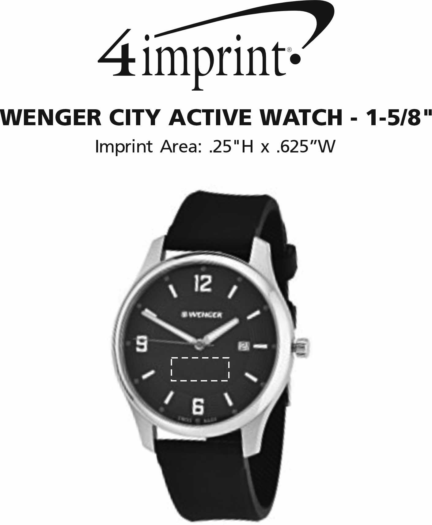 Imprint Area of Wenger City Active Watch - 1-5/8"