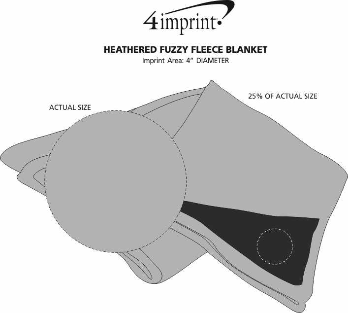 Imprint Area of Heathered Fuzzy Fleece Blanket