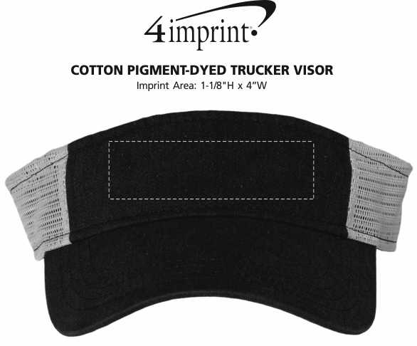 Imprint Area of Cotton Pigment-Dyed Trucker Visor