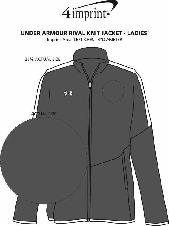 Imprint Area of Under Armour Rival Knit Jacket - Ladies'