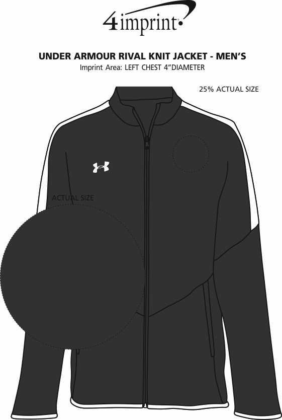 Imprint Area of Under Armour Rival Knit Jacket - Men's