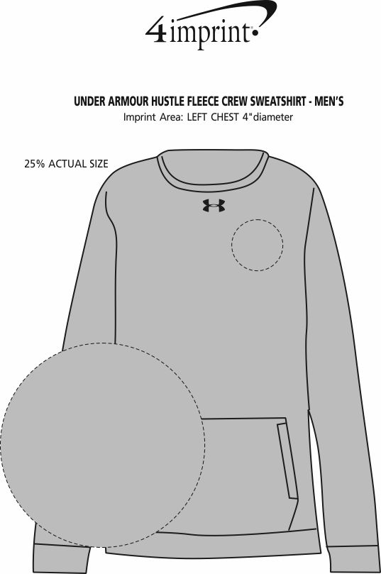 Imprint Area of Under Armour Hustle Fleece Crew Sweatshirt - Men's