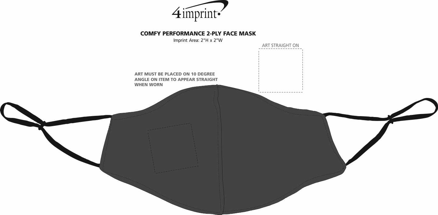 Imprint Area of Comfy Performance 2-Ply Face Mask