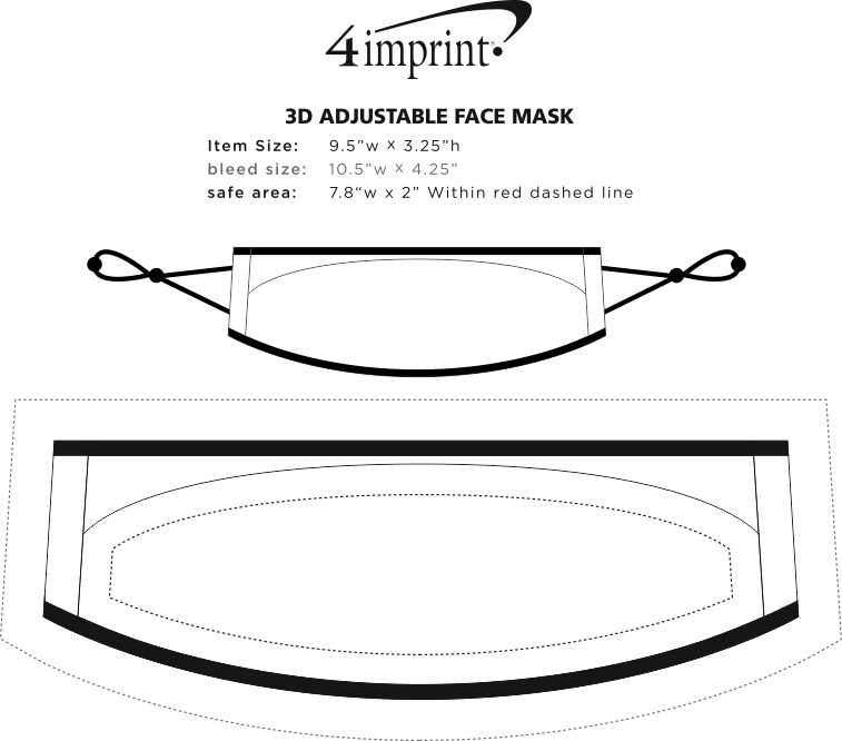 Imprint Area of 3D Adjustable Face Mask