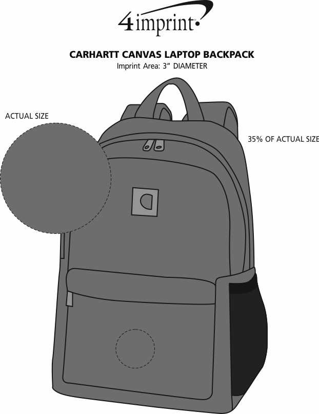 Imprint Area of Carhartt Canvas Laptop Backpack