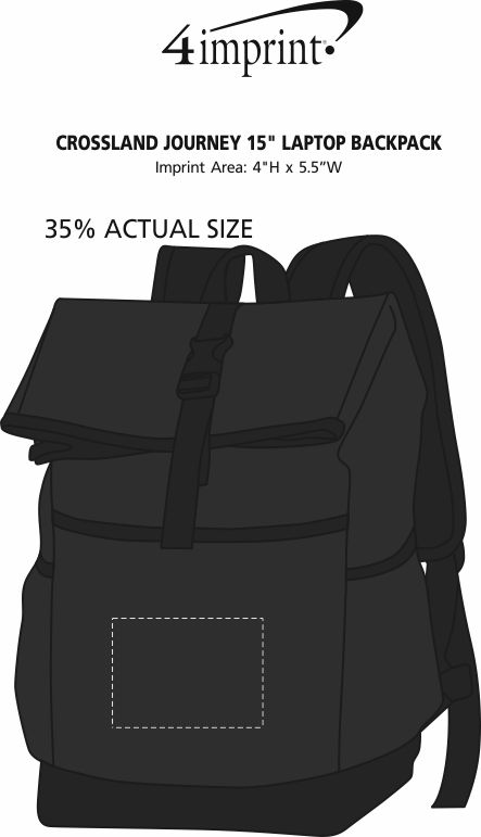 Imprint Area of Crossland Journey 15" Laptop Backpack