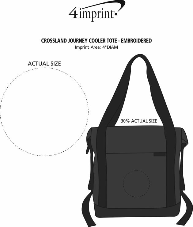 Imprint Area of Crossland Journey Cooler Tote - Embroidered
