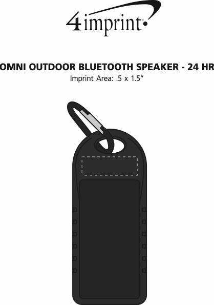 Imprint Area of Omni Outdoor Bluetooth Speaker - 24 hr