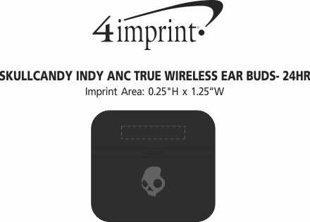 Imprint Area of Skullcandy Indy ANC True Wireless Ear Buds - 24 hr
