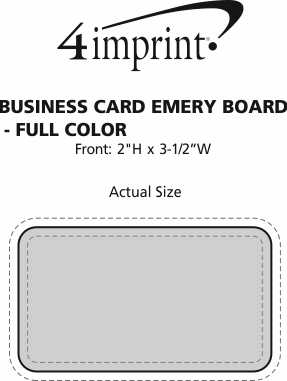 Imprint Area of Business Card Emery Board - Full Color