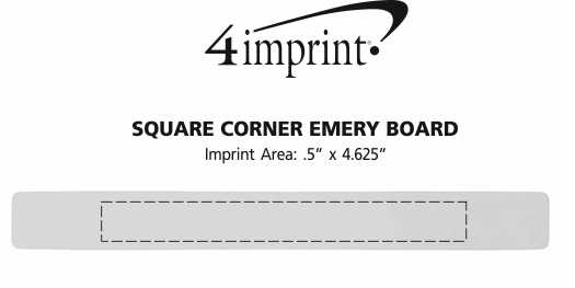 Imprint Area of Square Corner Emery Board