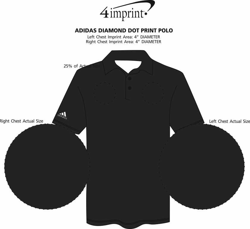 Imprint Area of adidas Diamond Dot Print Polo