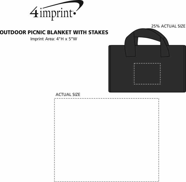 Imprint Area of Outdoor Picnic Blanket with Stakes