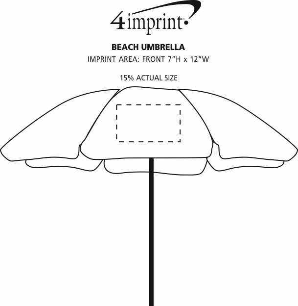 Imprint Area of Beach Umbrella - 6'