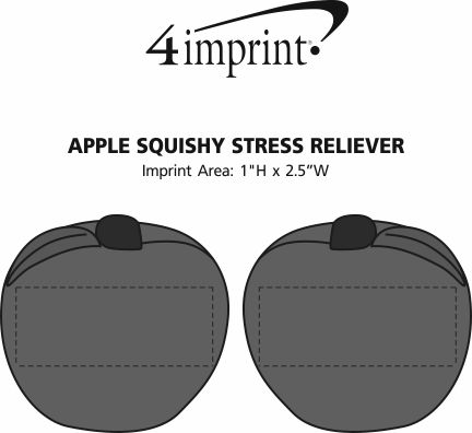 Imprint Area of Apple Squishy Stress Reliever