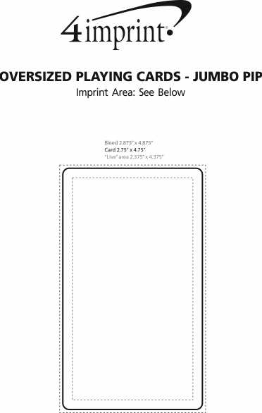 Imprint Area of Oversized Playing Cards - Jumbo Pip