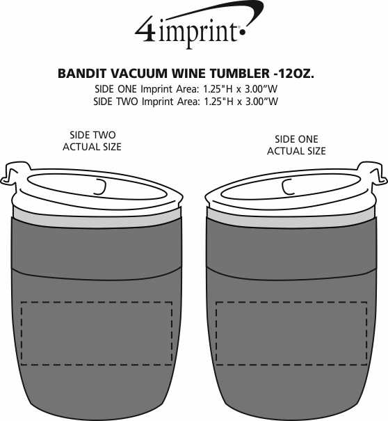 Imprint Area of Bandit Vacuum Wine Tumbler - 12 oz.