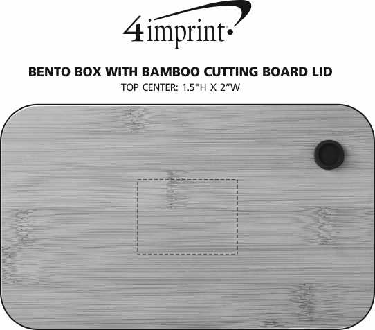 Imprint Area of Bento Box with Bamboo Cutting Board Lid