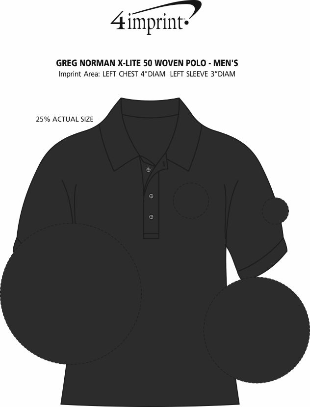 Imprint Area of Greg Norman X-Lite 50 Woven Polo - Men's