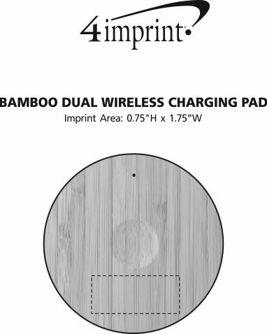 Imprint Area of Bamboo Dual Wireless Charging Pad