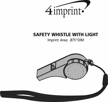 Imprint Area of Safety Whistle with Light
