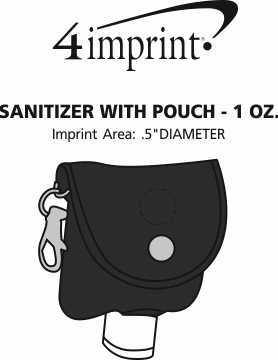 Imprint Area of Sanitizer with Pouch - 1 oz.