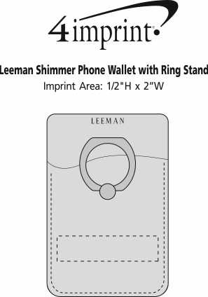 Imprint Area of Leeman Shimmer Phone Wallet with Ring Stand