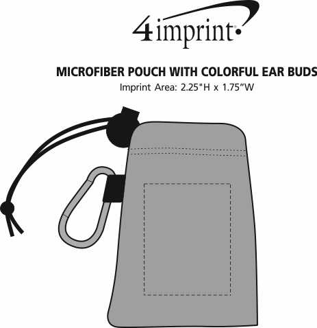 Imprint Area of Microfiber Pouch with Colorful Ear Buds