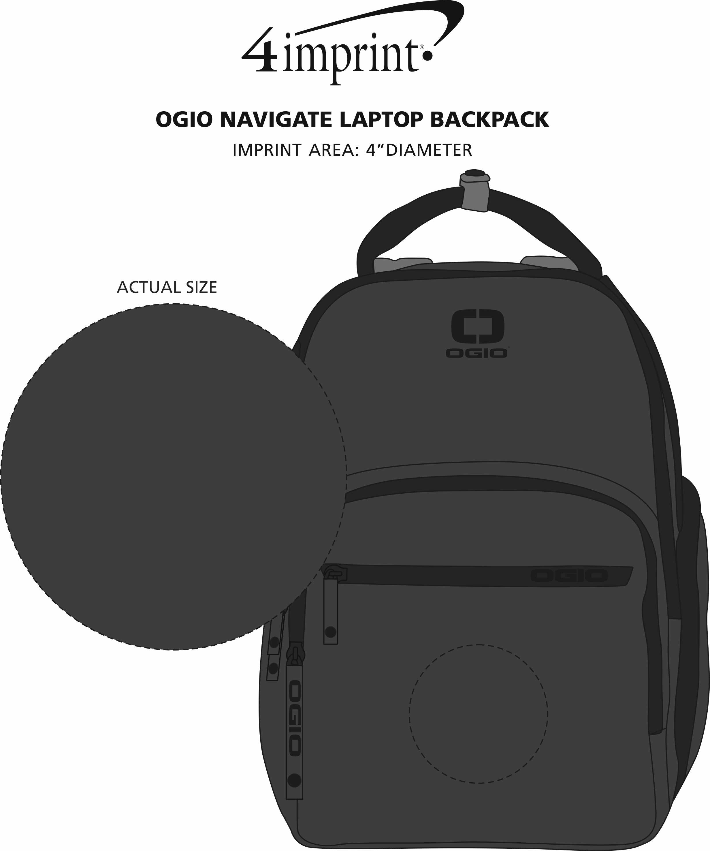 Imprint Area of OGIO Navigate Laptop Backpack