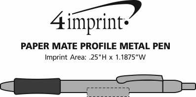Imprint Area of Paper Mate Profile Metal Pen