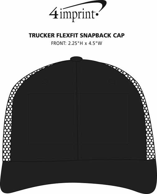 Imprint Area of Trucker Flexfit Snapback Cap