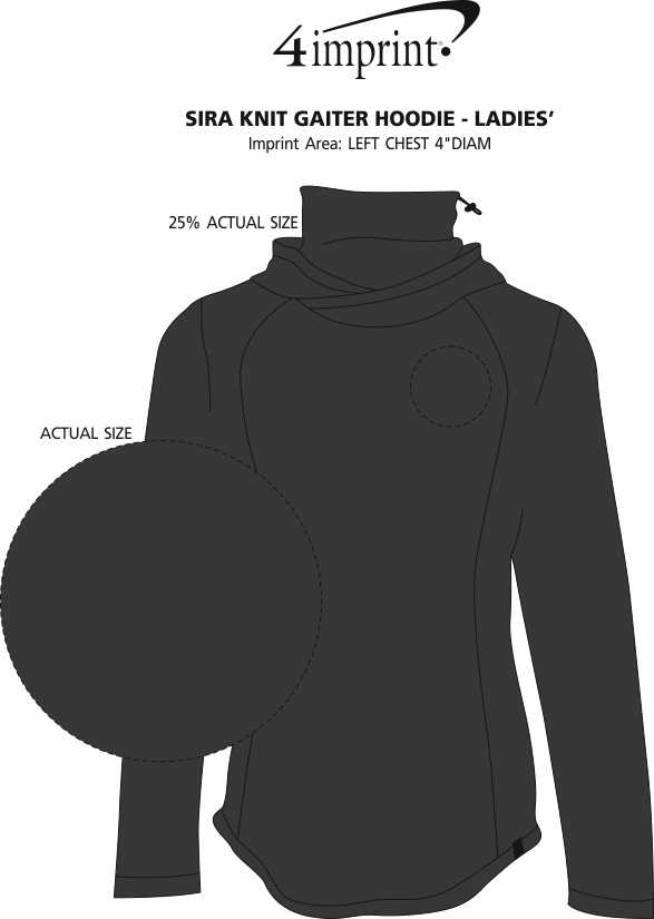 Imprint Area of Sira Knit Gaiter Hoodie - Ladies'