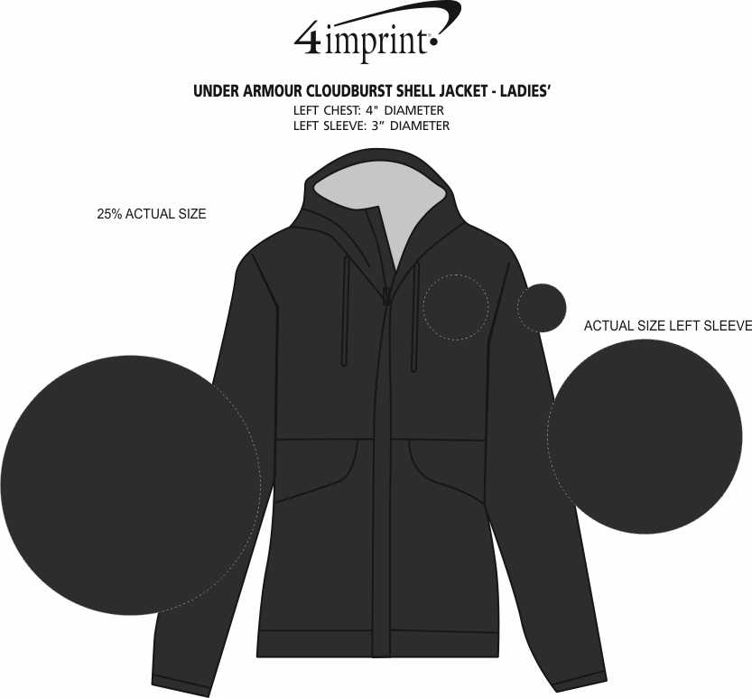 Imprint Area of Under Armour Cloudburst Shell Jacket - Ladies'