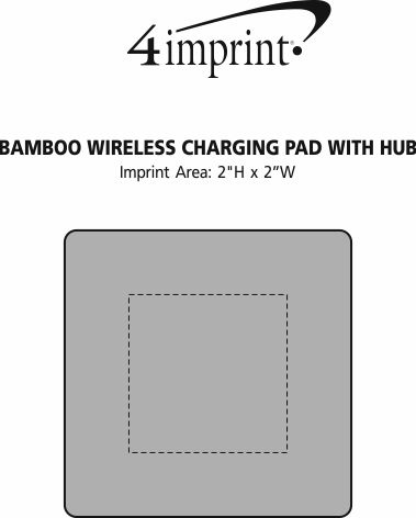 Imprint Area of Bamboo Wireless Charging Pad with Hub