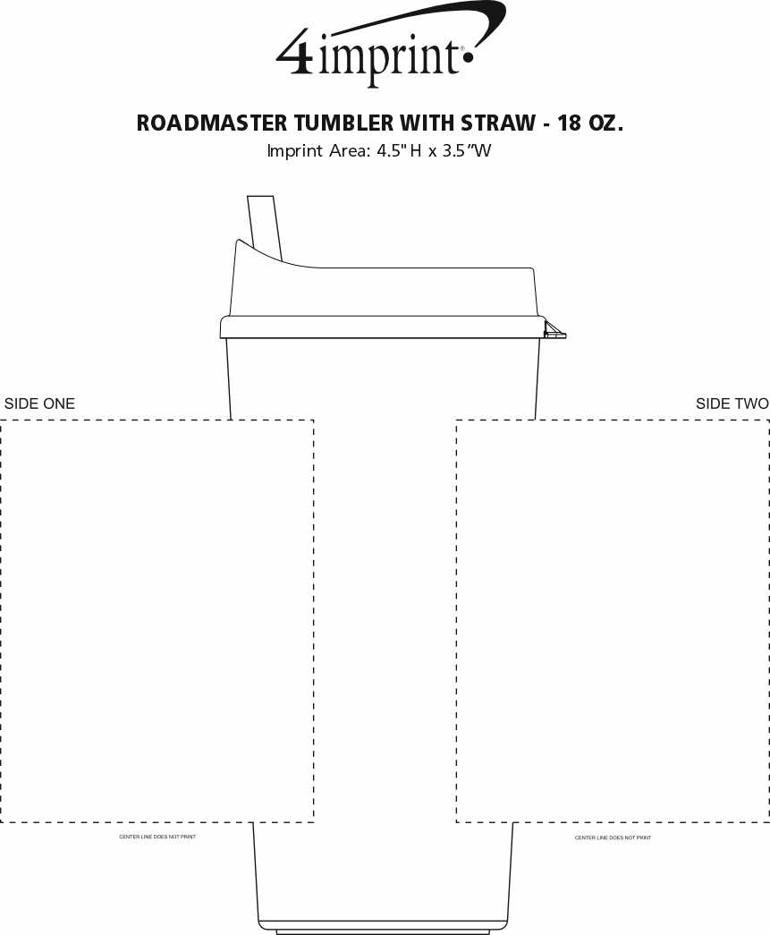 Imprint Area of Roadmaster Tumbler with Straw - 18 oz.