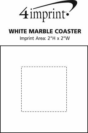 Imprint Area of White Marble Coaster
