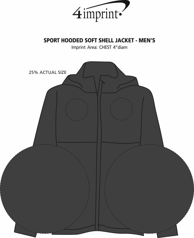 Imprint Area of Sport Hooded Soft Shell Jacket - Men's