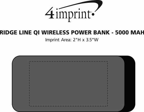 Imprint Area of Ridge Line Qi Wireless Power Bank - 5000 mAh