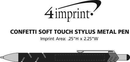 Imprint Area of Confetti Soft Touch Stylus Metal Pen