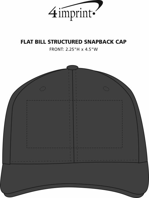 Imprint Area of Flat Bill Structured Snapback Cap