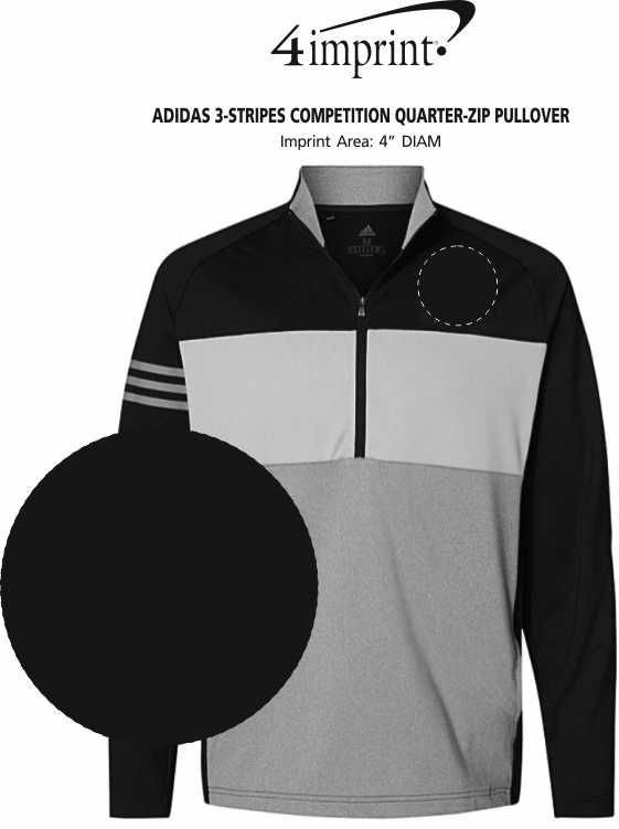 Imprint Area of adidas 3-Stripes Competition Quarter-Zip Pullover