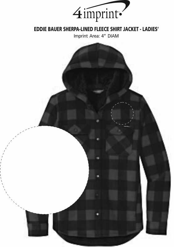 Imprint Area of Eddie Bauer Sherpa-Lined Fleece Shirt Jacket - Ladies'