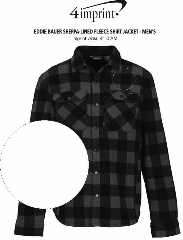 Imprint Area of Eddie Bauer Sherpa-Lined Fleece Shirt Jacket - Men's
