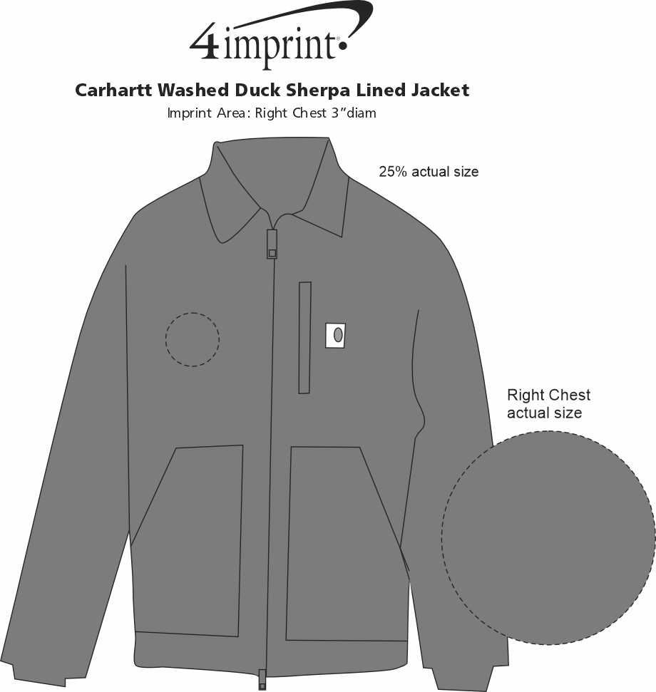 Imprint Area of Carhartt Washed Duck Sherpa Lined Jacket